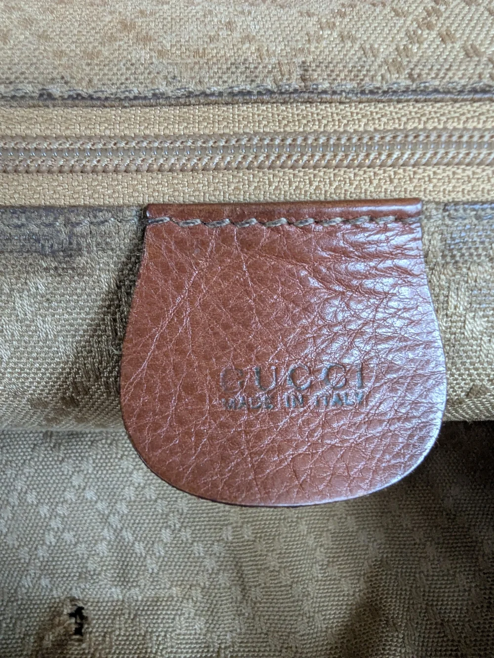 Gucci Cognac Leather Bamboo-Handle Backpack